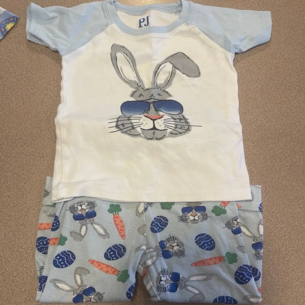 2 sets Children's Place and Gymboree Blue and White Bunny Pajama Set 18-24 month